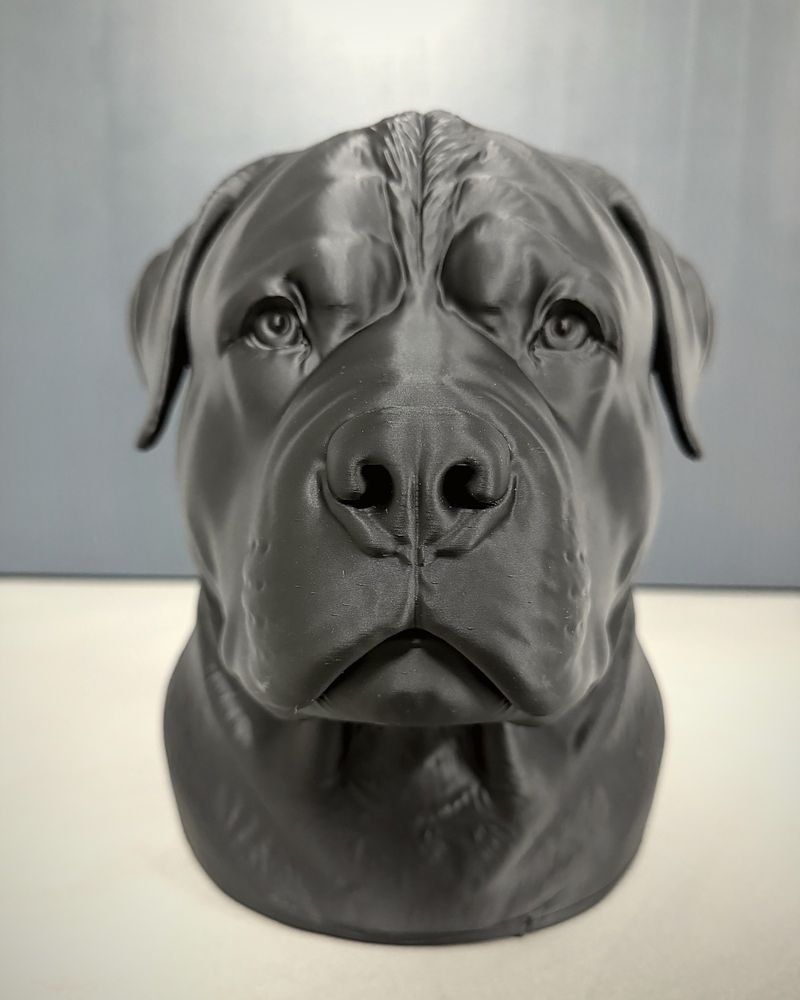 Büstenurne des Rottweilers Loki